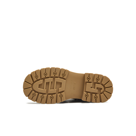 天美意2025冬新款户外工装厚底百搭马丁靴英伦女大黄靴KDX12DD5