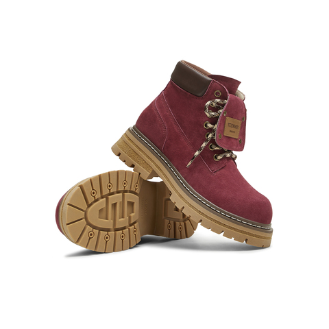 天美意2025冬新款户外工装厚底百搭马丁靴英伦女大黄靴KDX12DD5