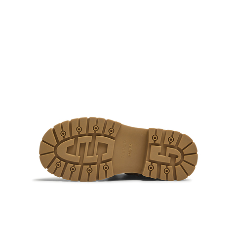 天美意2025冬新款户外工装厚底百搭马丁靴英伦女大黄靴KDX12DD5