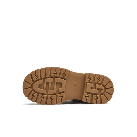 天美意2025冬新款户外工装厚底百搭马丁靴英伦女大黄靴KDX12DD5